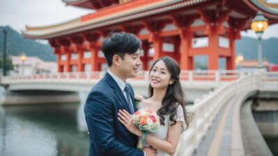 Foto prewedding Jembatan Togetsukyo