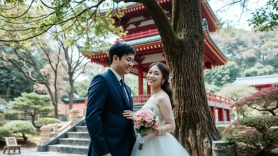 Foto prewedding di Taman Kenrokuen