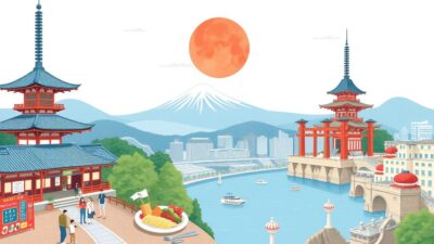 Gambar destinasi budget-friendly di Kyoto dan Osaka