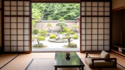 Kamar tradisional dengan pemandangan taman di Ryokan Tawaraya Kyoto, akomodasi autentik untuk wisata ke Jepang