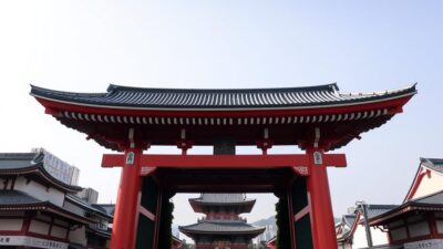 Kuil Senso-ji di Asakusa dengan gerbang Kaminarimon, destinasi budaya untuk wisata ke Jepang