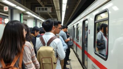 Penumpang berbaris rapi menunggu kereta di Jepang, penting dalam panduan turis Indonesia di Jepang Penumpang berbaris rapi menunggu kereta di Jepang, penting dalam panduan turis Indonesia di Jepang