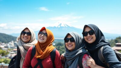 Turis Indonesia menikmati pemandangan Gunung Fuji, pengalaman traveling dalam panduan turis Indonesia di Jepang Turis Indonesia menikmati pemandangan Gunung Fuji, pengalaman traveling dalam panduan turis Indonesia di Jepang
