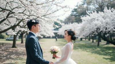 foto prewedding Taman Ueno musim sakura