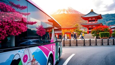 Gambar bus pariwisata di Jepang